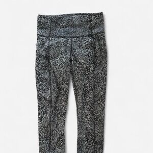 Lululemon Fast Free Tight II 25" Non-Reflective Polar Shift Ice Black Size 4